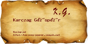 Karczag Gáspár névjegykártya